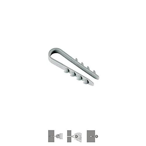 PRITEX – 100 Stück Steckschlaufen 3-13 mm Grau – Dübelklemme zur Befestigung von Kabeln, Rohren, Leitungen, Schläuchen uvm. – Kabelhalter für ein optimales Kabelmanagement – Kabelschellen aus Polyamid
