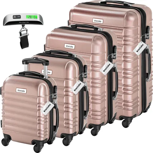 tectake® 4tlg. Hartschalenkoffer Set in rosegold von tectake