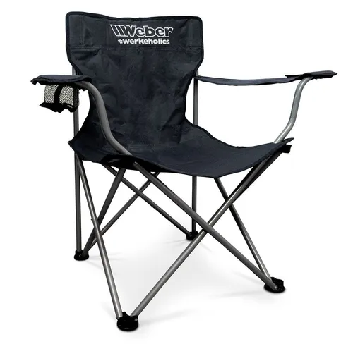Weber #Werkeholics Campingstuhl faltbar mit Getränkehalter – ideal für Outdoor-Aktivitäten - Dieser vielseitige Faltstuhl ist perfekt für Camping, Angeln und Festivals. Mit praktischem Getränkehalter für schnellen Zugriff und sicherem Platz für Handy. Leicht im Aufbau und einfach zu transportieren, ideal für Garten, Strand und Grillabende.