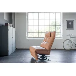 KAWOLA MIKO Relaxsessel drehbar aus braunem Leder von KAWOLA