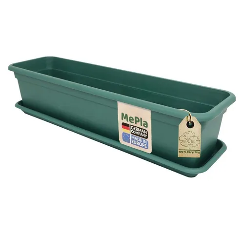 Heimwerkercenter Balkonkasten MePla Balkonkasten Balcony 40cm, Untersetzer - Grün -