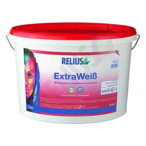Relius ExtraWeis Leistungsstarke Dispersions-Innenfarbe Stumpfmatt 10 Liter
