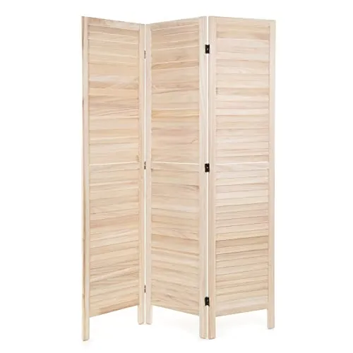 DESIGN DELIGHTS RAUMTEILER Cottage - 3-teilig, Holz, 170x120 cm - Paravent aus Holz, langlebig und blickdicht, ideal für optische Raumtrennung und Sichtschutz. Die harmonische Lamellen Optik passt zu jedem Einrichtungsstil.