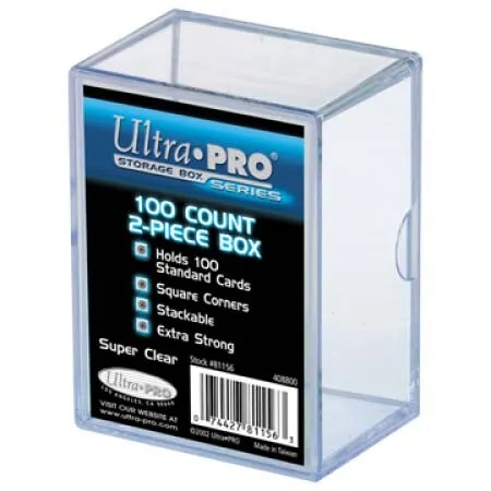 2-Piece 100 Count Clear Card Storage Box - Ultra Pro #81156