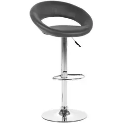 Carryhome Barhocker Schwarz mit Chromfuß - Eleganter Barmöbel-Barhocker mit höhenverstellbarem Trompetenfuß und Lederlook-Bezug. Ideal für stilvolle Esszimmer und Bars, auch in weiteren Farben erhältlich.