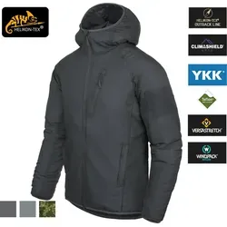 Helikon-Tex WOLFHOUND Hoodie Jacket Climashield Desert Night Camo - Funktionsjacke mit gepolsterter Kapuze, leicht und komprimierbar, ideal für Outdoor-Aktivitäten und wechselhafte Wetterbedingungen.
