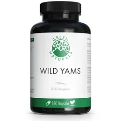 GREEN NATURALS Wild Yam Hochdosiert Vegan Kapseln - Nahrungsergänzungsmittel mit 110 mg Yamswurzel Extrakt pro Kapsel, hochdosiert und vegan, ideal zur Unterstützung des Wohlbefindens.