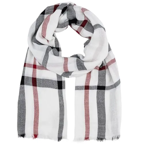 LINDENMANN Schal Damen weiß Damen-Schal dünn 100% Baumwolle