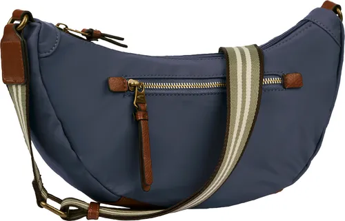 camel active Handtasche Bari - Hochwertige Nylon Umhängetasche in Dark Blue - Umhängetaschen aus mattem Nylon mit gestreiftem Gewebeband, ideal für den Alltag und Abenteuerlustige. Verstellbarer Schulterriemen und praktisches Innenfach für Handy.