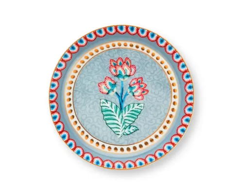 PiP Studio Teller Flower Festival Teebeutelablage Light Blue 9 cm, Tea Tip Flower Festival Light Blue 9cm