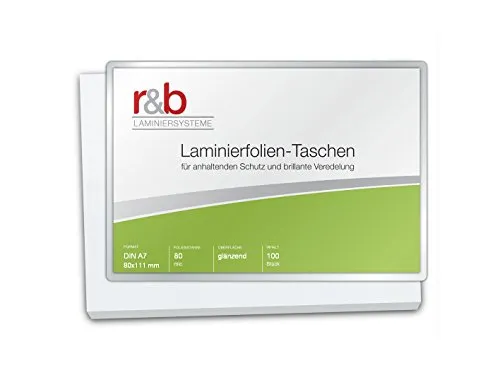 Laminierfolien A7 (80 x 111 mm), 2 x 80 mic, glänzend, 100 Stück