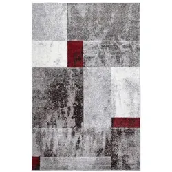 Xxxl Teppich Rot 160x230 cm - Geometrisches Design - Teppiche & Böden – Moderner, pflegeleichter Teppich mit Oeko-Tex® Standard 100, ideal für Fußbodenheizung und sorgt für ein warmes Wohnambiente.