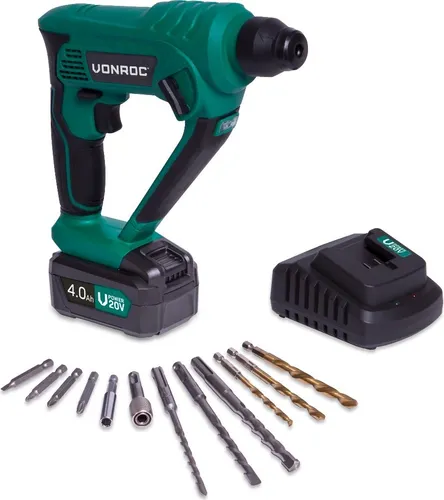 VONROC Akku-Bohrhammer VPower 20 V mit 2,0 Ah Akku