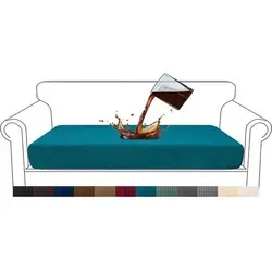 Sofasitzbezug Wasserdicht Stretch Jacquard 3 Sitzer Blaugrün - Eleganter Sofasitzbezug in Blaugrün für 3-Sitzer. Mit wasserabweisender Technologie schützt er vor Flecken und sorgt für einen frischen Look. Pflegeleicht und einfach zu installieren – ideal für Familien und stilbewusste Wohnräume.