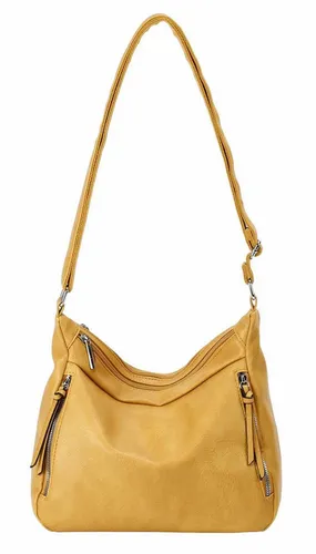 ITALYSHOP24 Schultertasche Damen Tasche Shopper Crossbody Handtasche Umhängetasche Beuteltasche, CrossOver Damentasche Hobo Bag Henkeltasche Reisetasche Leder Optik