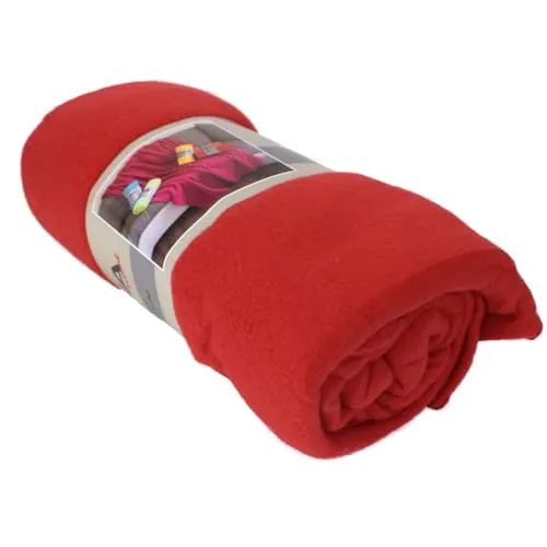Fleecedecke Polarfleece versch. Unifarben 130x170cm Wohndecke Schlafdecke Decke, Farbe:rot