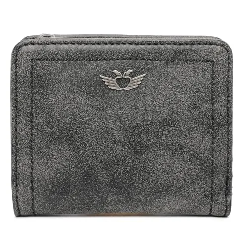 Fritzi aus Preussen Vintag Aurelie Black Idol - Damen-Geldbörse mit vielen Fächern für optimale Ordnung, schlichtes Design in eleganter Farbe für stilbewusste Frauen. Maße: 12 x 10 x 3 cm