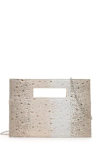 Tamaris Clutch TAS Amalia Rhinestone für Damen - Elegante goldene Clutch aus Synthetik mit abnehmbarem Schulterriemen, ideal für besondere Anlässe. Das Innensteckfach bietet praktischen Stauraum.