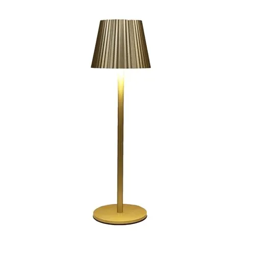 Coen Bakker LED Tischlampe dimmbar mit Touch IP44 Lampe USB 3 Lichtfarben für Innen & Außen 36,5x11 cm Tischleuchte, Farbe:Gold Metallic