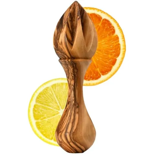 KASSIS Geschenkartikel Zitronenpresse aus Olivenholz - Zitruspresse für frischen Saft - Zitruspresse, Limettenpresse, Orangenpresse aus Handarbeit