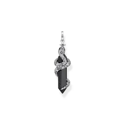 THOMAS SABO Kettenanhänger PE944-641-11, Onyx mit Schlange in silber von THOMAS SABO