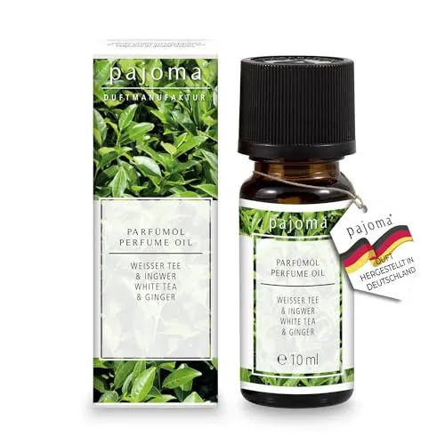 pajoma® Duftöl 10 ml, Weißer Tee & Ingwer | feinste Parfümöle für Aromatherapie, Duftlampe, Aroma Diffuser, Massage, Naturkosmetik | Premium Qualität