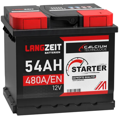 LANGZEIT Autobatterie 12V 54Ah