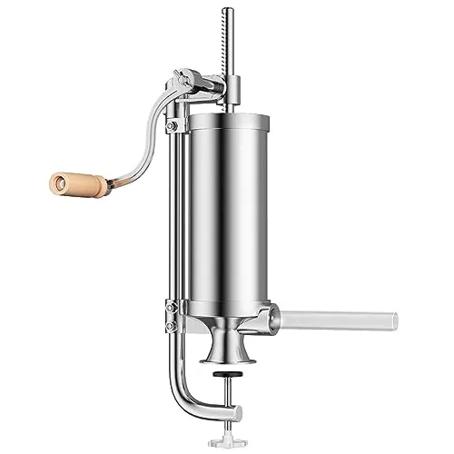 DREAMADE Wurstfüller 5 KG - Manuelle Wurstmaschine mit 4 Füllrohren - Fleischwölfe - Hochwertiger Wurstfüller aus Edelstahl, rostfrei und langlebig. Mit 4 Füllrohren für verschiedene Wurstgrößen und einfacher Handhabung, ideal für Zuhause und Gastronomie.