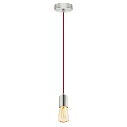 Pendelleuchte EGLO Yorth E27 60W Ø100mm Vintage – rotes Kabel, IP20