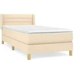 vidaXL Boxspringbett mit Matratze Creme 90x200 cm - Elegantes Boxspringbett für maximalen Schlafkomfort! Mit höhenverstellbarem Kopfteil und hochwertiger Taschenfederkernmatratze für optimale Unterstützung und Entspannung.