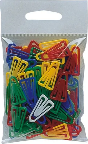 Büroklammer Plastikclips 25mm 100 Stück sortiert