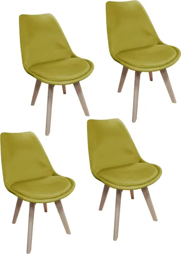 Stuhl Atlanta Velvet Uni 4er-Set in orange von HTI-Line