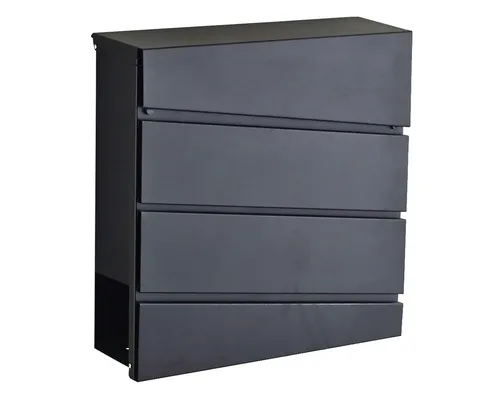 Schwarzer Briefkasten Pulverbeschichtet Zeitungsfach Wandbriefkasten Postkasten