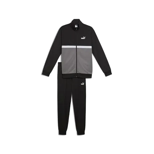 PUMA Trainingsanzug POLY COLORBLOCK SUIT B (2-tlg) schwarz 140 - Sportlicher 2-teiliges Trainingsanzug aus 100% Polyester, ideal für aktive Kinder. Mit bedrucktem Design und praktischem Reißverschluss, perfekt für Training und Freizeit.