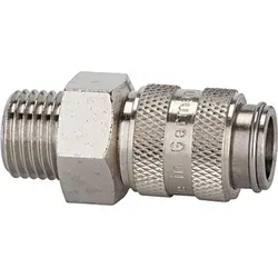 Riegler Schnellverschlusskupplung NW 5, Messing vernickelt, G 1/4 AG