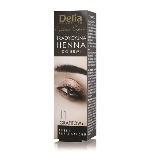 Delia Eyebrow Expert tradycyjna henna do brwi 1.1 Grafit 2g (P1) D 5906750813059