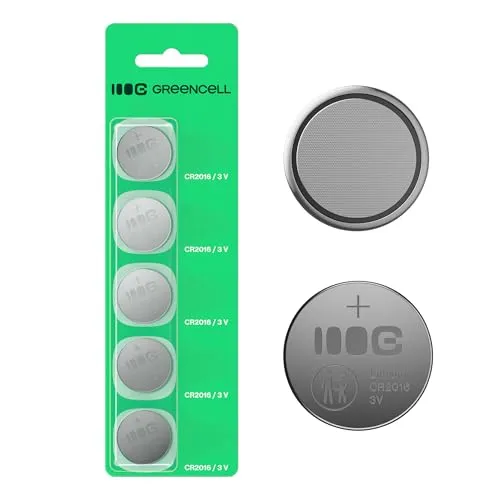 Greencell CR2016 Lithium-Knopfzelle 3V 80mAh, 5 Stück von Green Cell