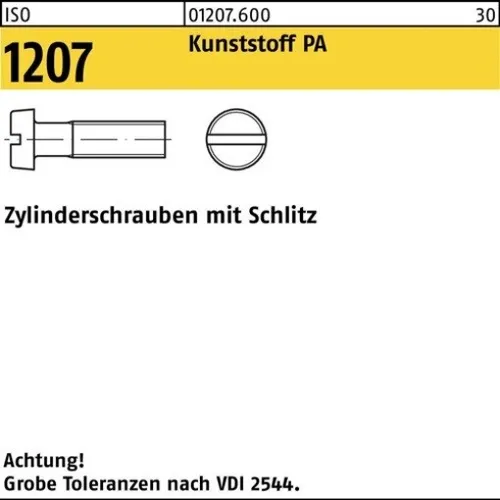 200er PACK(Stk) 001207800000030004 Zylinderschraube ISO 1207 m.Schlitz M 3 x 4