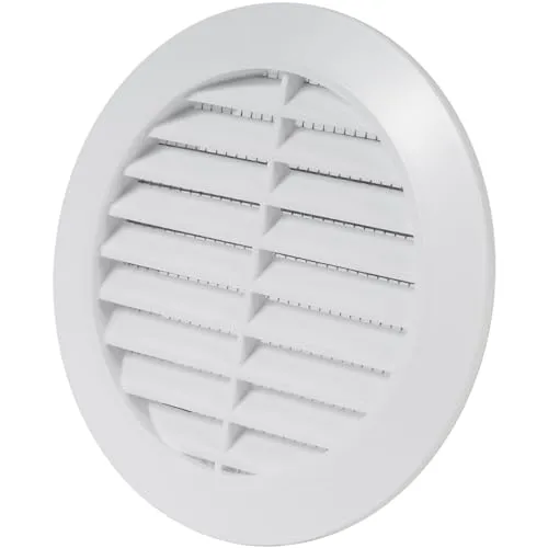 Vent Systems 90 mm Weiß Lüftungsabdeckung – Runde Lüftungsschlitze – Grillabdeckung – Integrierter Insektenschutz – HVAC-Lüftungsöffnungen für Badezimmer, Heimbüro, Küche