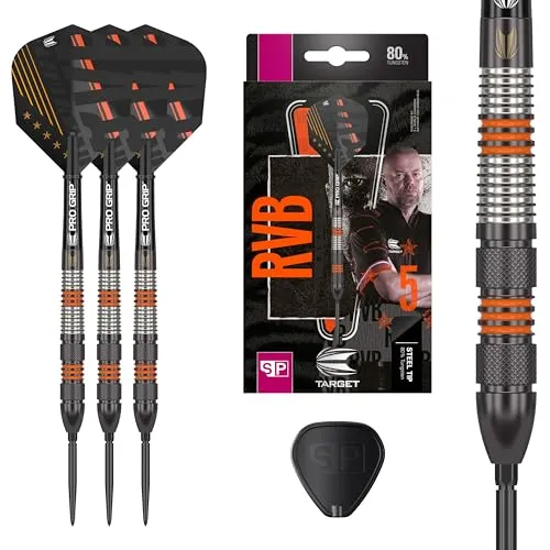 Target Darts Raymond Van Barneveld RVB 80 Schwarz G2 25G 80% Wolfram Schweizer Spitze Stahlspitze Darts Set