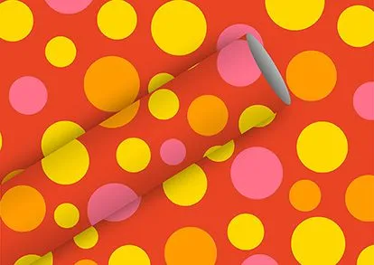 Braun & Company Geschenkpapier Bubbles rot 2 m x 70 cm in pink von Braun & Company