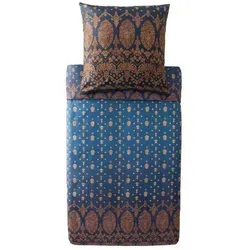 Bassetti Bettwäsche Gold Decor 155 x 220 cm Baumwolle Blau