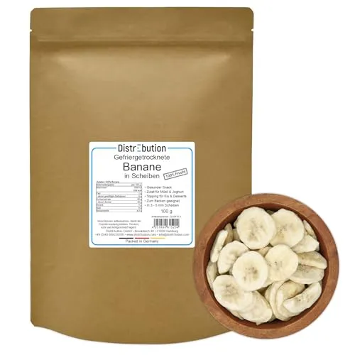 Gefriergetrocknete Bananen 100g Bananenscheiben, Knuspriger Snack in Scheiben, Ohne Zucker, Vegan