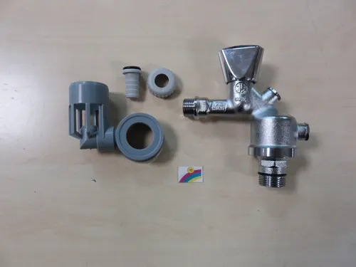 Schlösser Auslaufventil 0082601550001 DN 15, 1/2'' - Sanitärinstallation, matt verchromt mit Systemtrenner für sichere Trinkwasserversorgung, max. Temperatur 65°C und Betriebsdruck 10 bar.