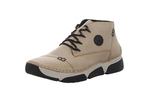 Rieker Damen Low-Top Sneaker 45902 - Damen-Sneaker in Beige, sportlich und bequem mit Keilabsatz für zusätzlichen Komfort, ideal für Freizeitaktivitäten.