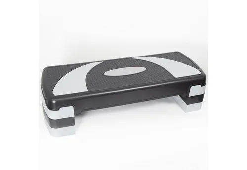 KVOTA Stepper Steppbrett 3-stufig grau – höhenverstellbar 10–15-20 cm für Fitness, Kompakt, leicht und schnell verstellbar, Trittfläche ca. 74 × 25 cm