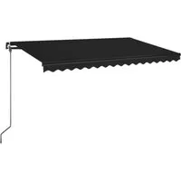furnicato Manuelle Einziehbare Markise 450x350 cm Anthrazit - Gestalten Sie Ihre Terrasse mit der eleganten, einziehbaren Markise! Der stabile Aluminiumrahmen und der UV-beständige Stoff bieten optimalen Schutz und Anpassungsfähigkeit für Ihre Außenbereiche.