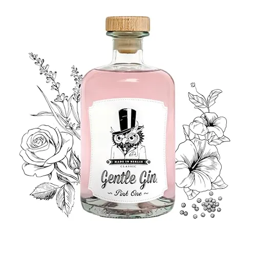 Gentle Gin Pink One 500ml (40% Vol.) – Floral mit Hibiskus & Rosa Pfeffer, ideal für Gin & Tonic oder als Geschenk (500ml)