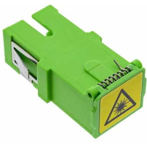 InLine LWL-Kupplung, Simplex SC/SC, SM, Keramik-Hülse, mit Shutter, grün