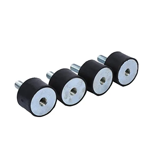 Schwingungsdämpfer, 4 Stücke Absorber Gummimetallpuffer Halterungen Anti Vibration Silentblock für Auto Boot Spulen Schwarz (VD20*15 M6*18)